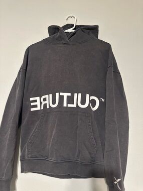 Culture Logo Black Pullover Hoodie - Men's Graphic Sweatshirt